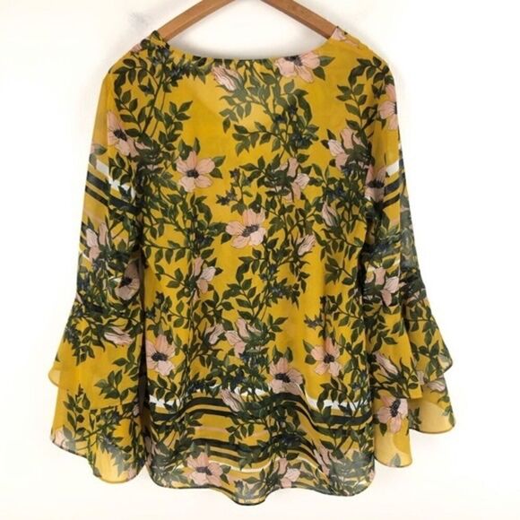 CAbi Yellow and Green Floral Blouse - Picture 12 of 14